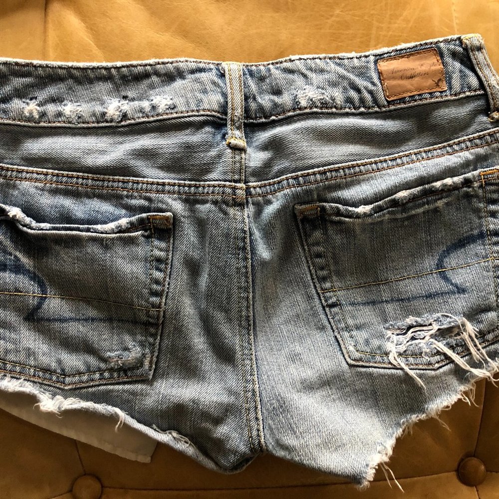 Low Rise Ripped Jean Shorts - Picture 2 of 4